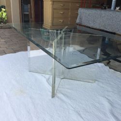 Lucite Glass Top Coffee table 