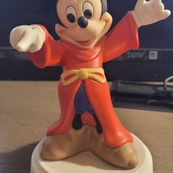 Vintage Disney Fantasia Sorcerer Mickey Mouse 8" Ceramic Figurine Statue 