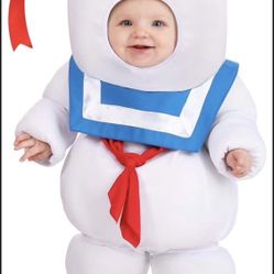 Ghostbusters Stay Puft Marshmallow Man Costume for 12/18 Month Infant Size , Baby Ghostbusters Cosplay Halloween
