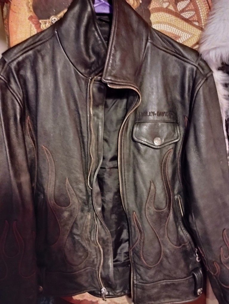 Harley Davidson Leather Bomber Jacket
