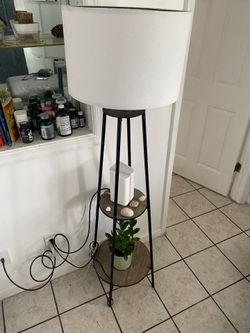 Modern Floor Lamp with Shelves