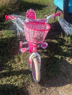 Disney Princess / Minnie Mouse 12" Huffy Girls Bike with Training Wheels, Basket & Doll Seat