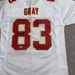 Noah Gray autographed signed Custom jersey - Beckett COA- Kansas City Chiefs
