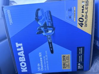 KOBALT 14-IN CHAINSAW KIT BRUSHLESS With 40v max BATTERY AND CHARGER