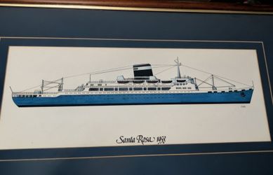 Santa Rosa 1958 Framed Ship Print