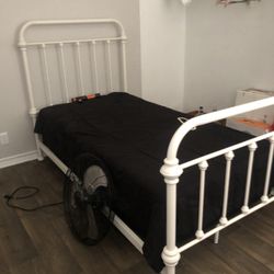 Twin Bed Frame, Box spring And Mattress 