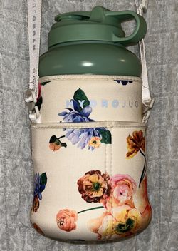 HydroJug 73oz  – BPA-Free Water Bottle - Floral Sleeve - Adjustable Strap 