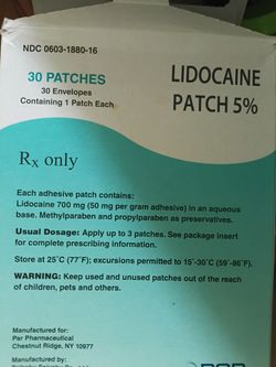 Lidocaine patches