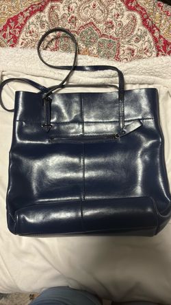 Blue leather purse