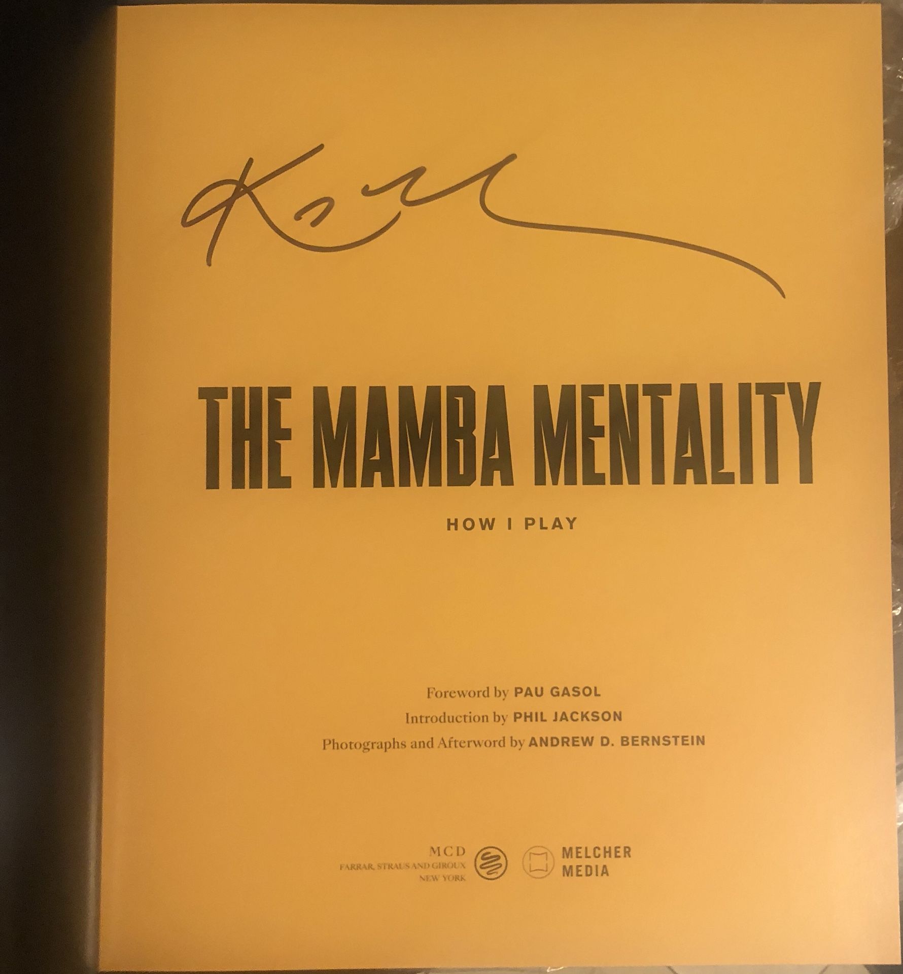 Kobe Bryant Autographed Mamba Mentality book