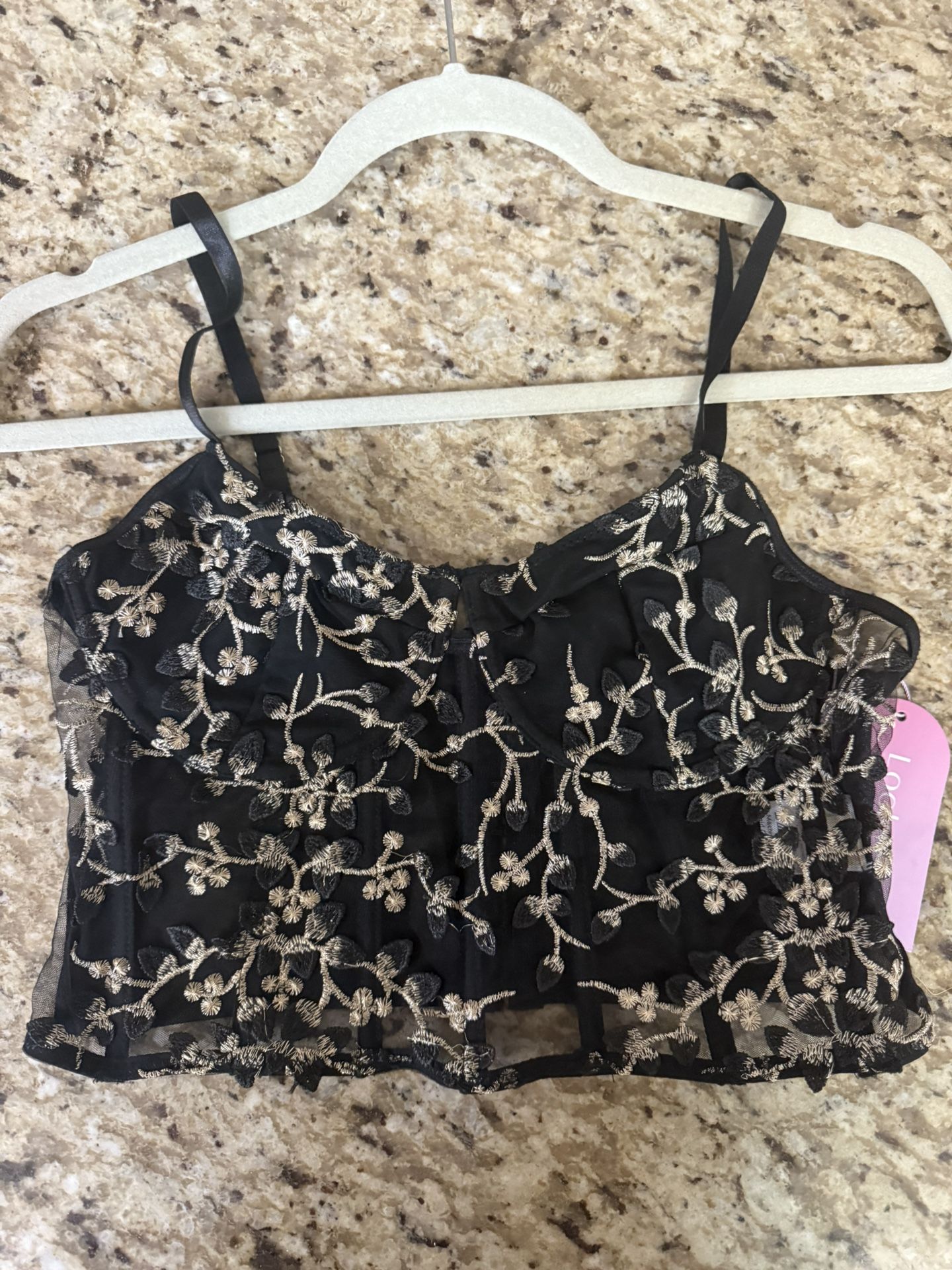 Black And Gold Corset Top/Bra