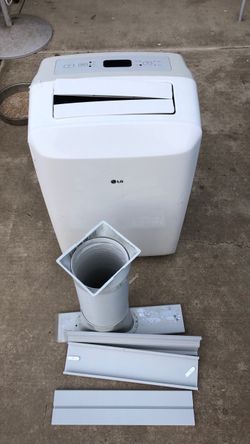 LG portable AC 8,000 BTU includes the hose and attached windows