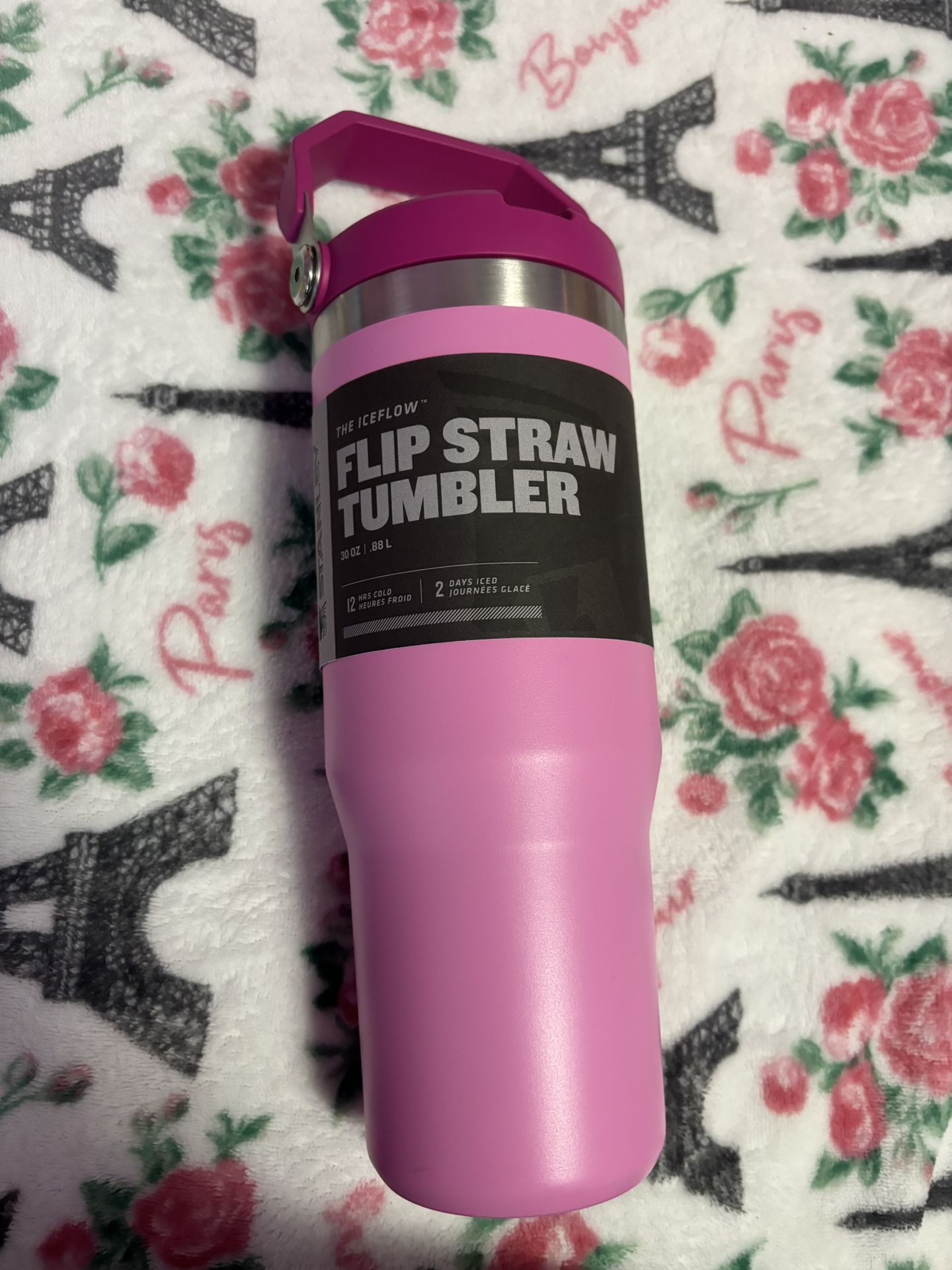 Stanley Peony Pink 30oz Flip Straw Tumblr