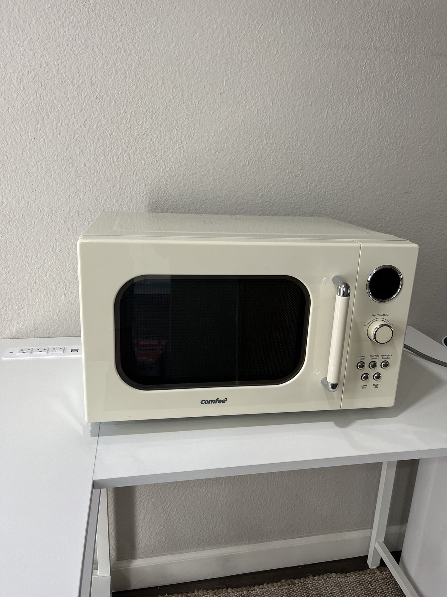 Retro Microwave cream countertop 900W multi function