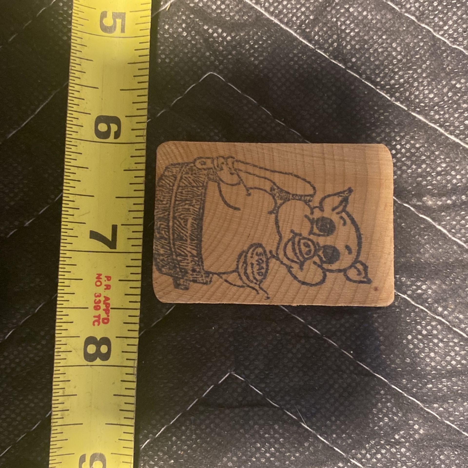Vintage Pig Rubber Stamp