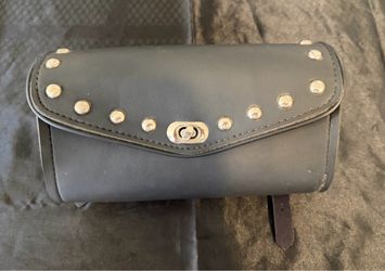 Large PVC Studded Windshield Bag with Turn Clasp 10x6 inch