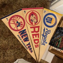  Major League Baseball (MLB) Felt Pennants 1970s