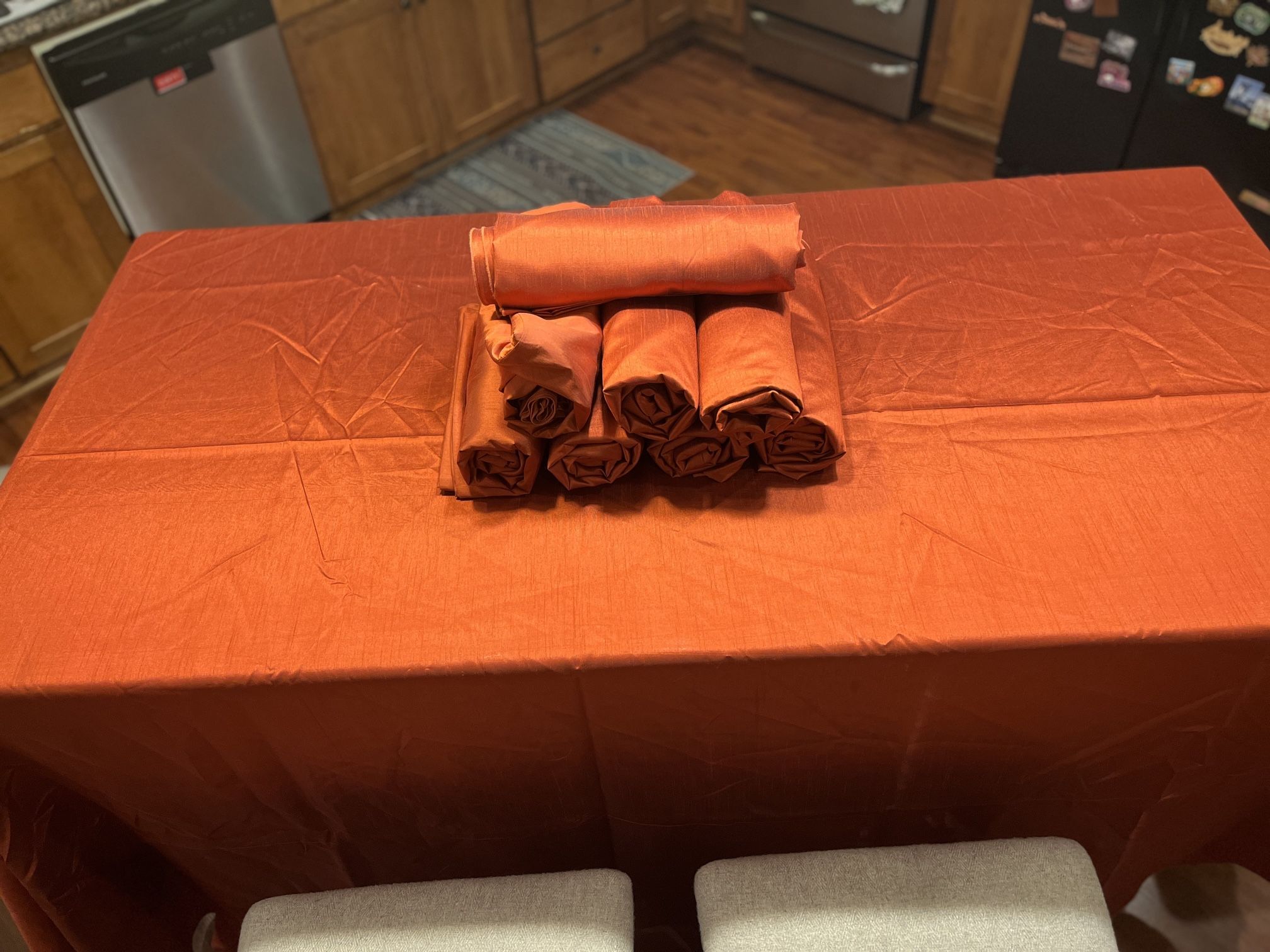 Table Linen Burnt Orange 120” Rounds