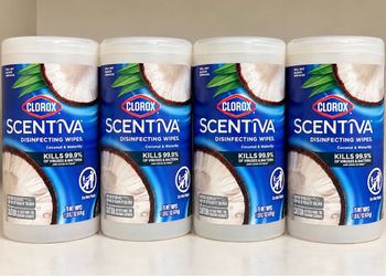 Clorox Scentiva Disinfecting Wipes Coconut & Waterlily – 4 Pack (300 Wipes)