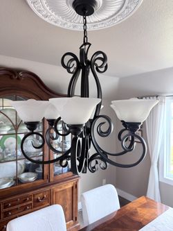 Black iron chandelier