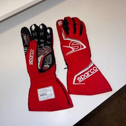 Red Sparco Racing Gloves