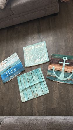 4 beach theme pillow covers