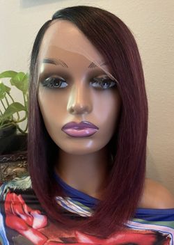 Full Lace Wig 12 inch Ombre Straight 100% human Brazilian Hair 1b/33