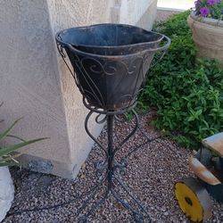 $15 Large Rod Iron Garden Planter. 37"Tall Pot 12"
