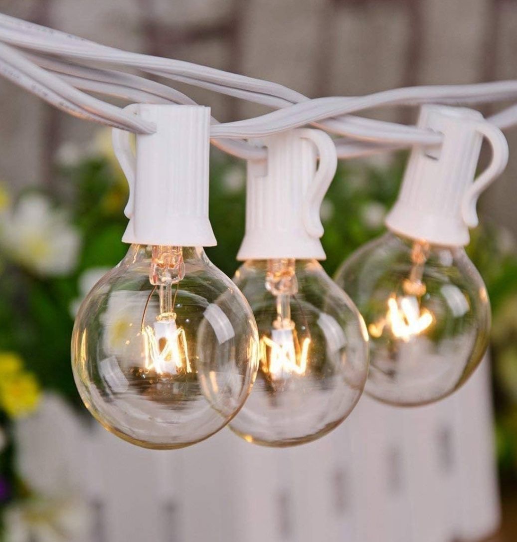 White Warm Globe String Lights — 50 ft. 