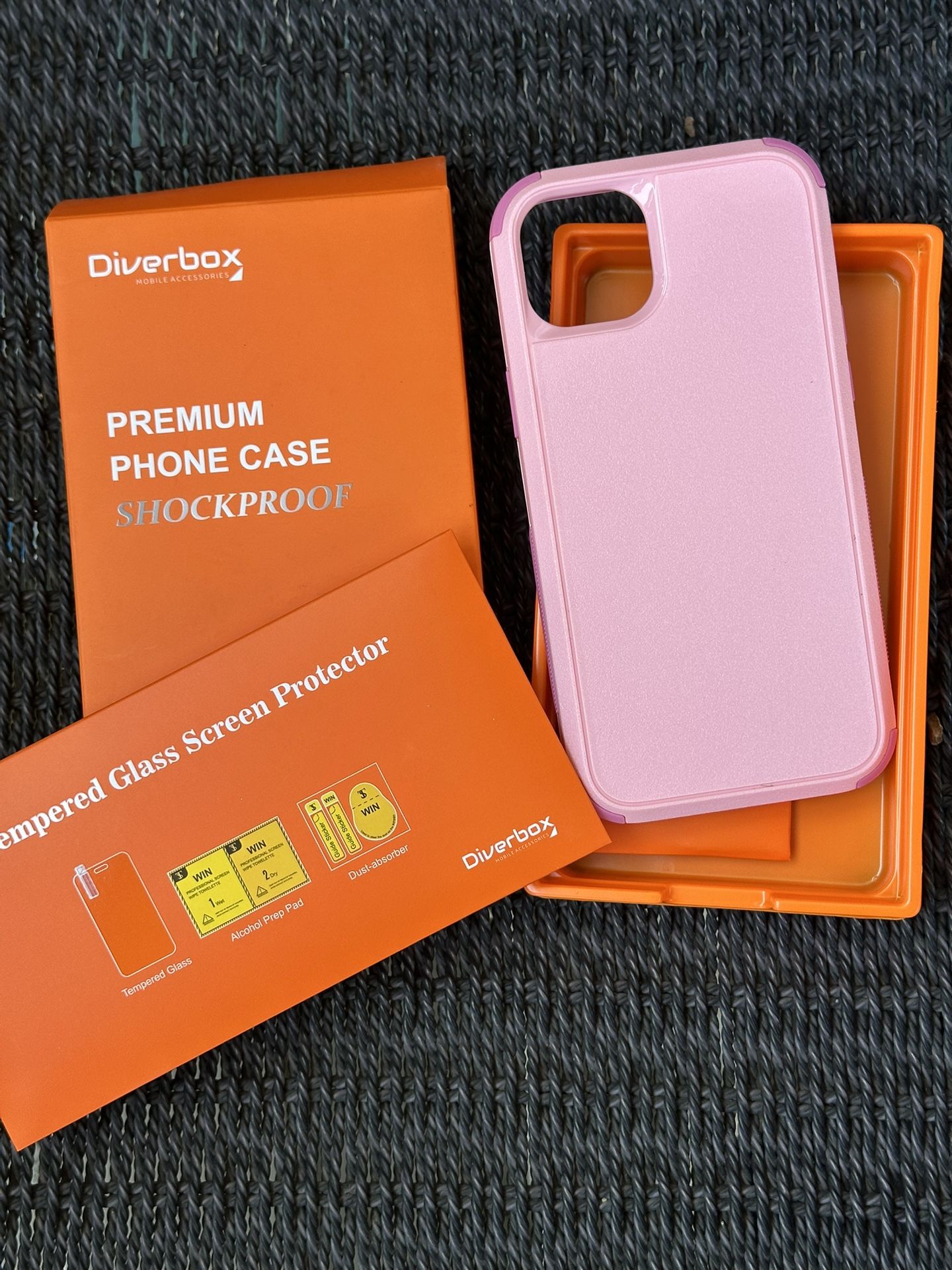 Diverbox iPhone 15 plus 6.7 heavy duty case (Pink)