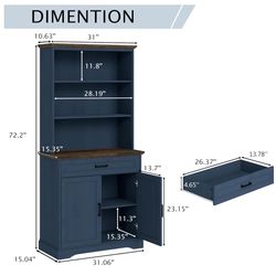 Beautiful Blue Bookshelf with Drawers, Brand new / Just  assembled!