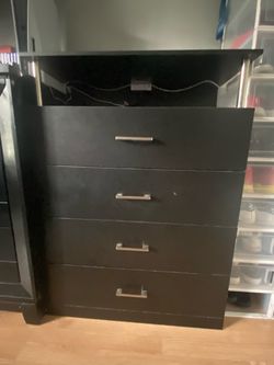 Black Dresser with Led Lights
