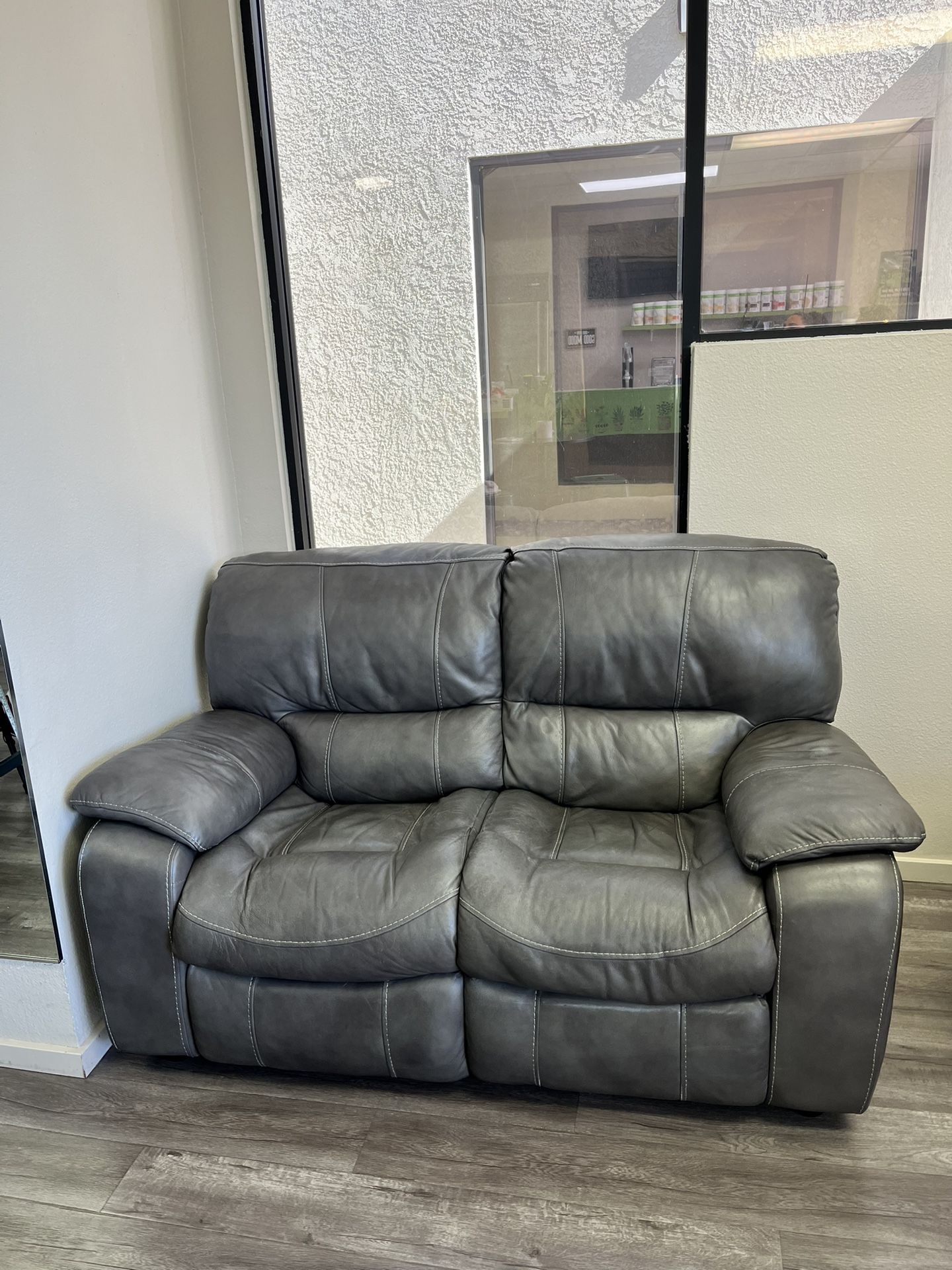 Grey Leather Couch