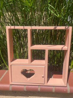 Vintage cottage core pink trinket / display shelf