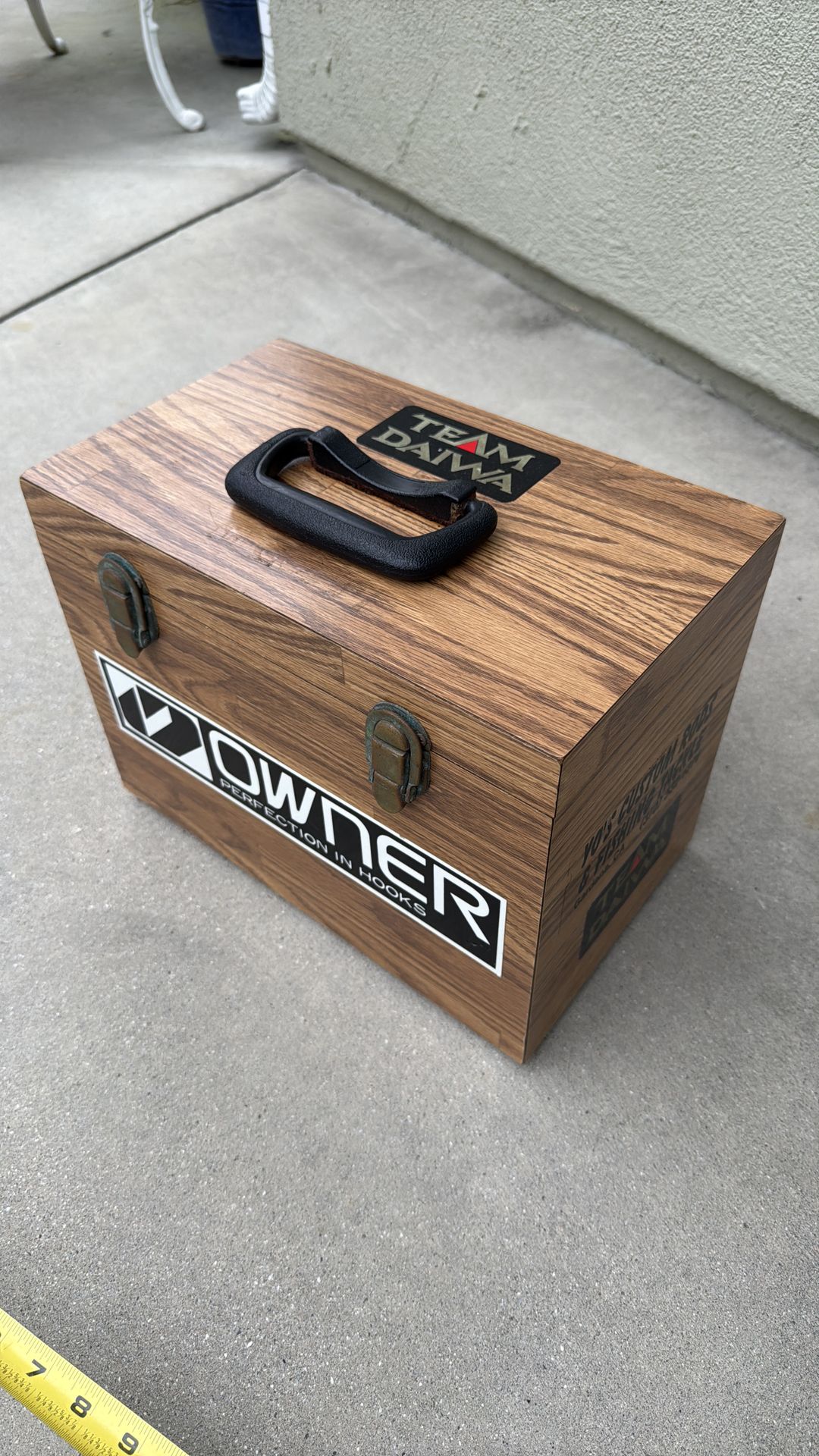 Vintage saltwater wood tackle box