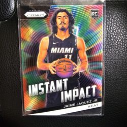 JAIME JAQUEZ JR MIAMI HEAT PRIZM INSTANT IMPACT ROOKIE NBA SPORTS CARD!