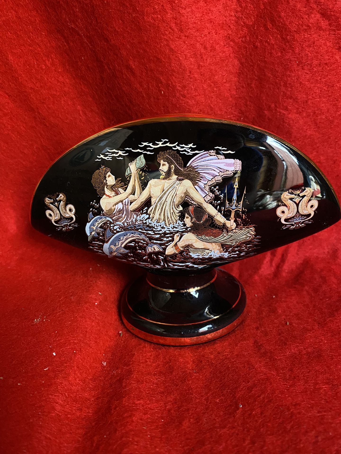 4 Inch x 6 Inch 24k Black & Gold Handmade In Greece Greek Napkin Holder Imported From Greece