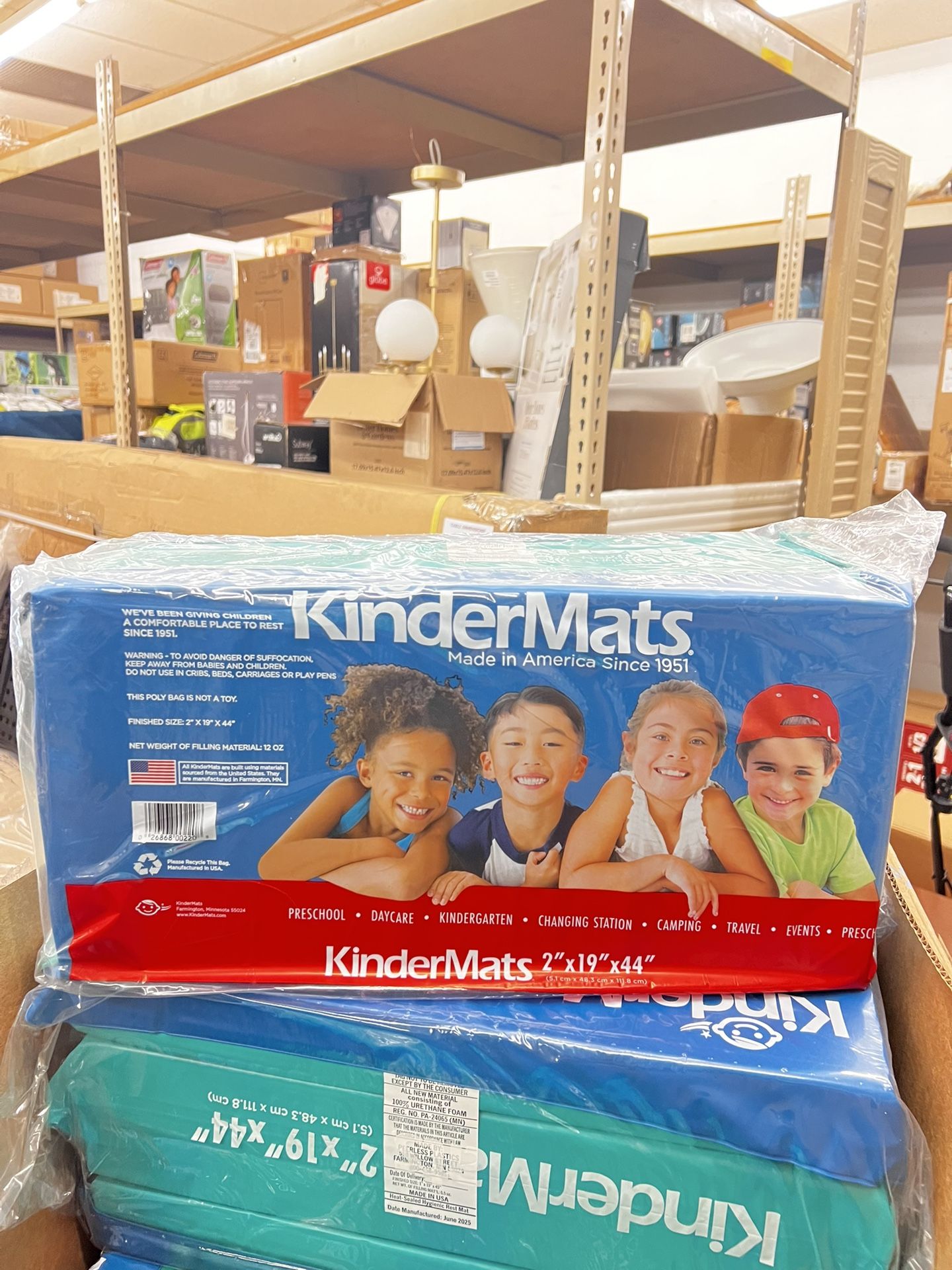 Brand-NEW UNUSED-Nap Mat-2" Thick, Blue and Teal-1 Unit per Package-Ages 2 and Above-100% Made in USA