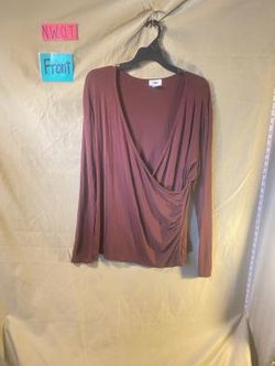 Old Navy Women's Burgundy/Purple Long Sleeve Top Size XL NWOT