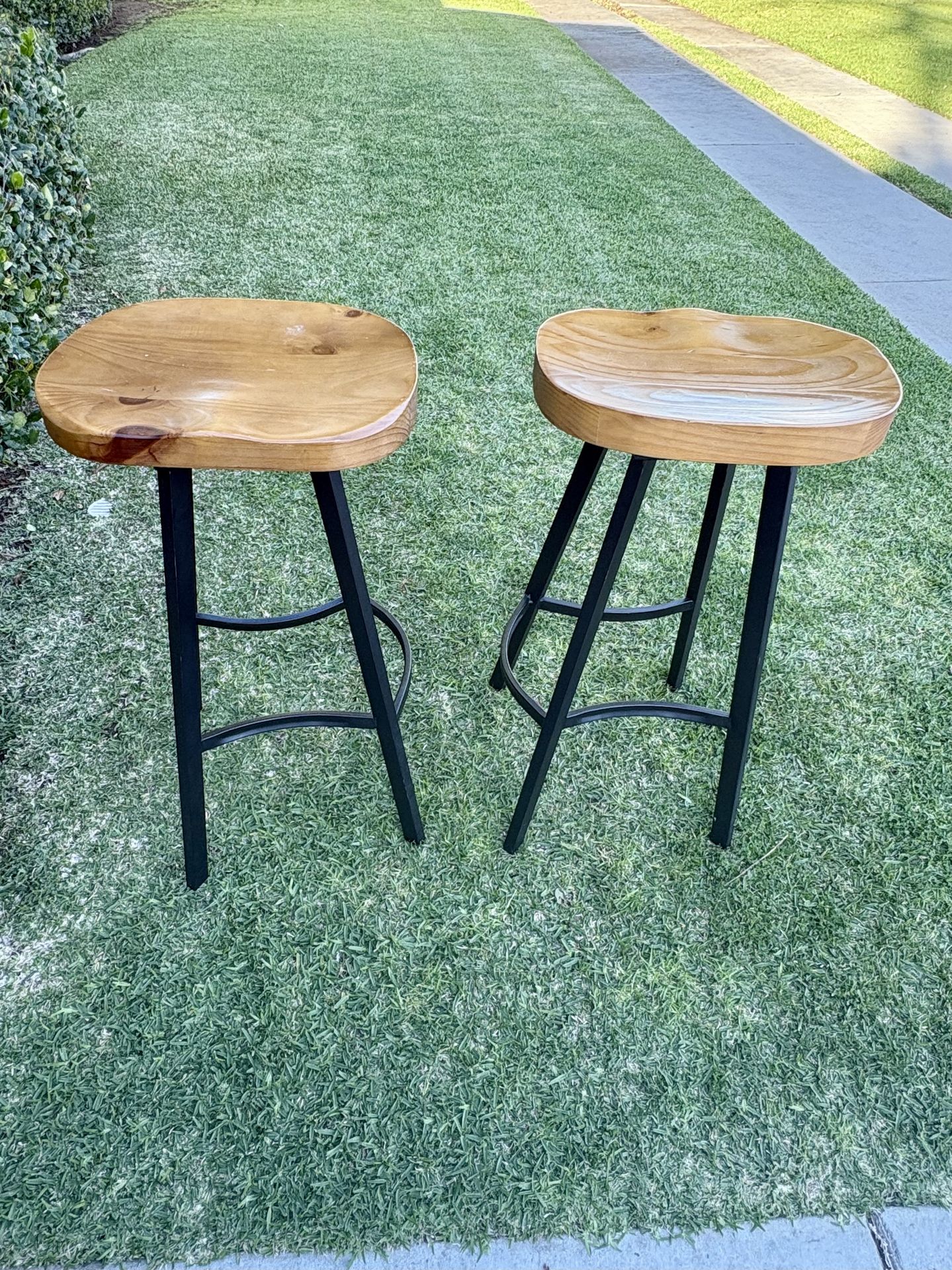 Set of 2 Bar Height Stools β Wood & Metal β $40