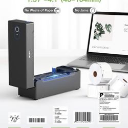 Bluetooth Thermal Shipping Label Printer, Wireless 4x6 Shipping Label Printer for Small Business, Support Android, iPhone and Windows, Widely Used for