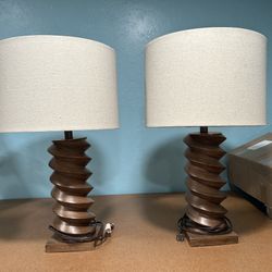 Set Of Wooden Lamps