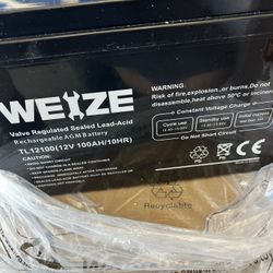 Weize 12v 100AH Rechargeable Batteries 