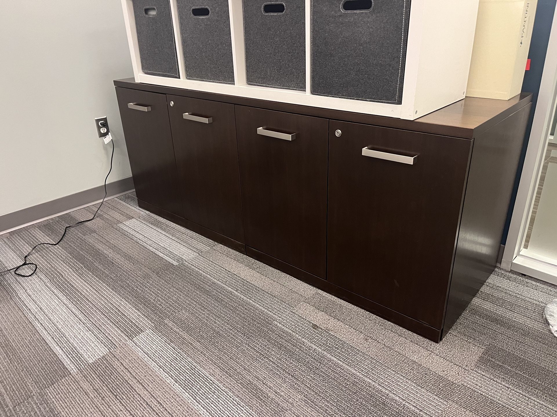 Haworth Dark Oak Storage Cabinets