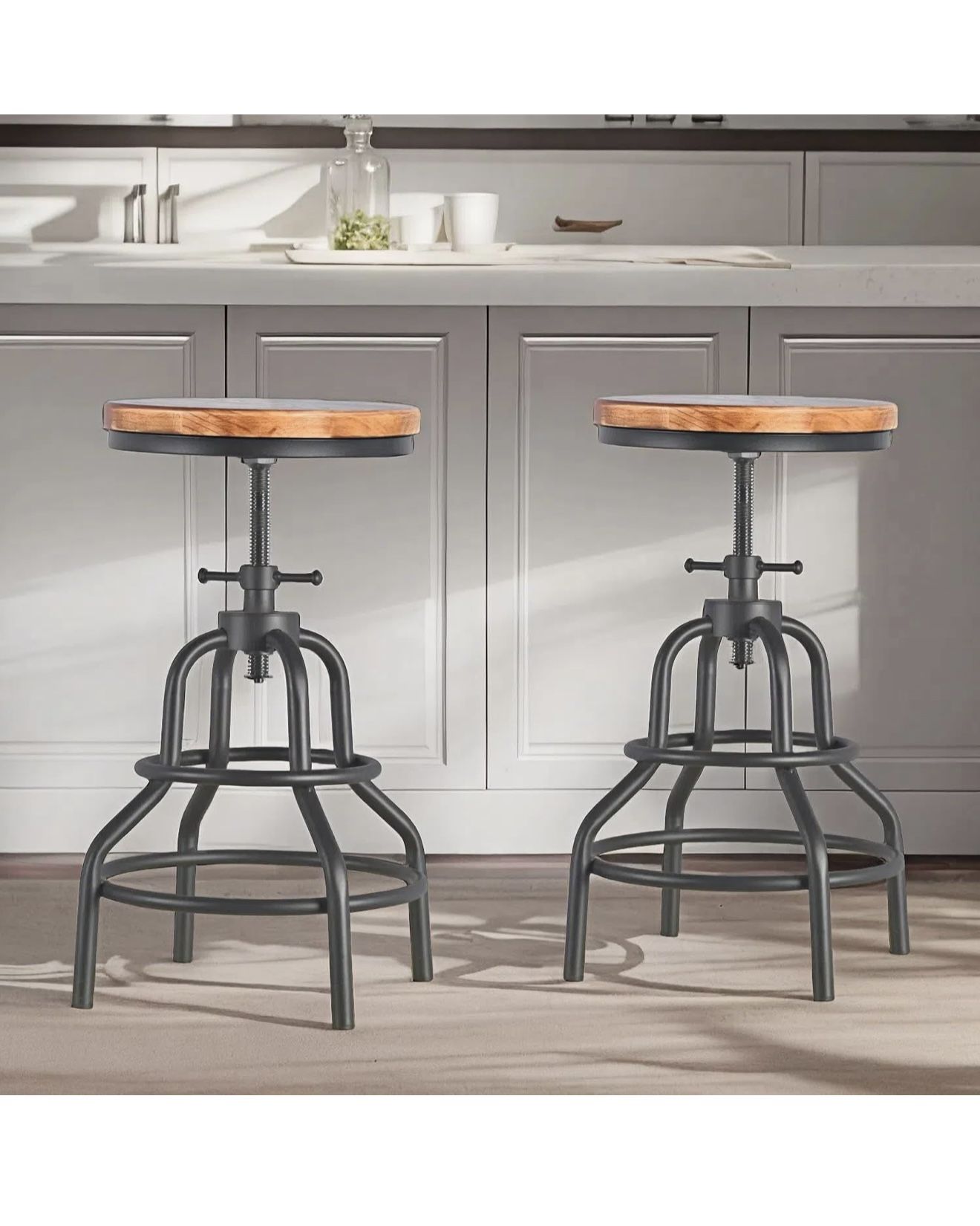 Counter Stool, Kitchen Counter Height Adjustable Swivel Chair