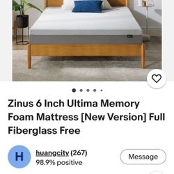 Zinus 6 Inch Ultima Memory Foam Mattress 99$
