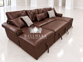 Leather Sectionals (Storage & Pullout Bed)
