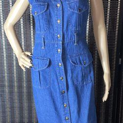 Vintage Denim Midi Dress