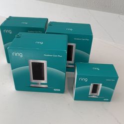 Four (4) Ring Security Cameras - NEW Sealed In Boxes (Indoor / Outdoor)