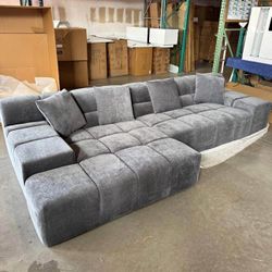 New Gray Fabric Sectional ✨brand New In Box- Lowest Sectional Prices✨